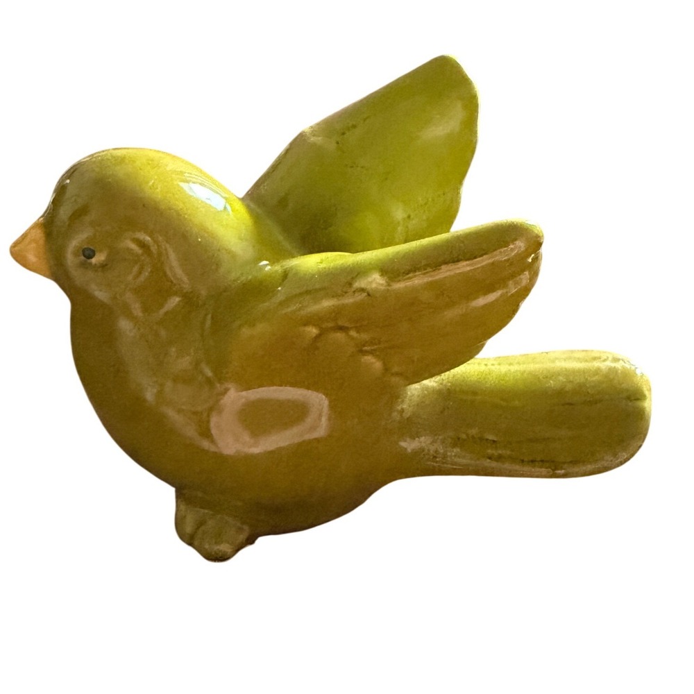 Bird Figurine Flight Home Decor Small Green Glazed Ceramic‎